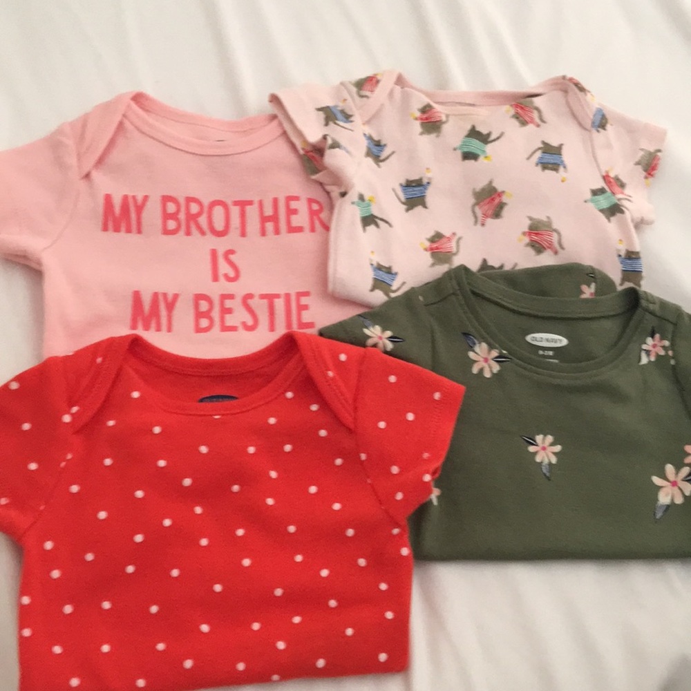 Old navy 0-3month onesies.